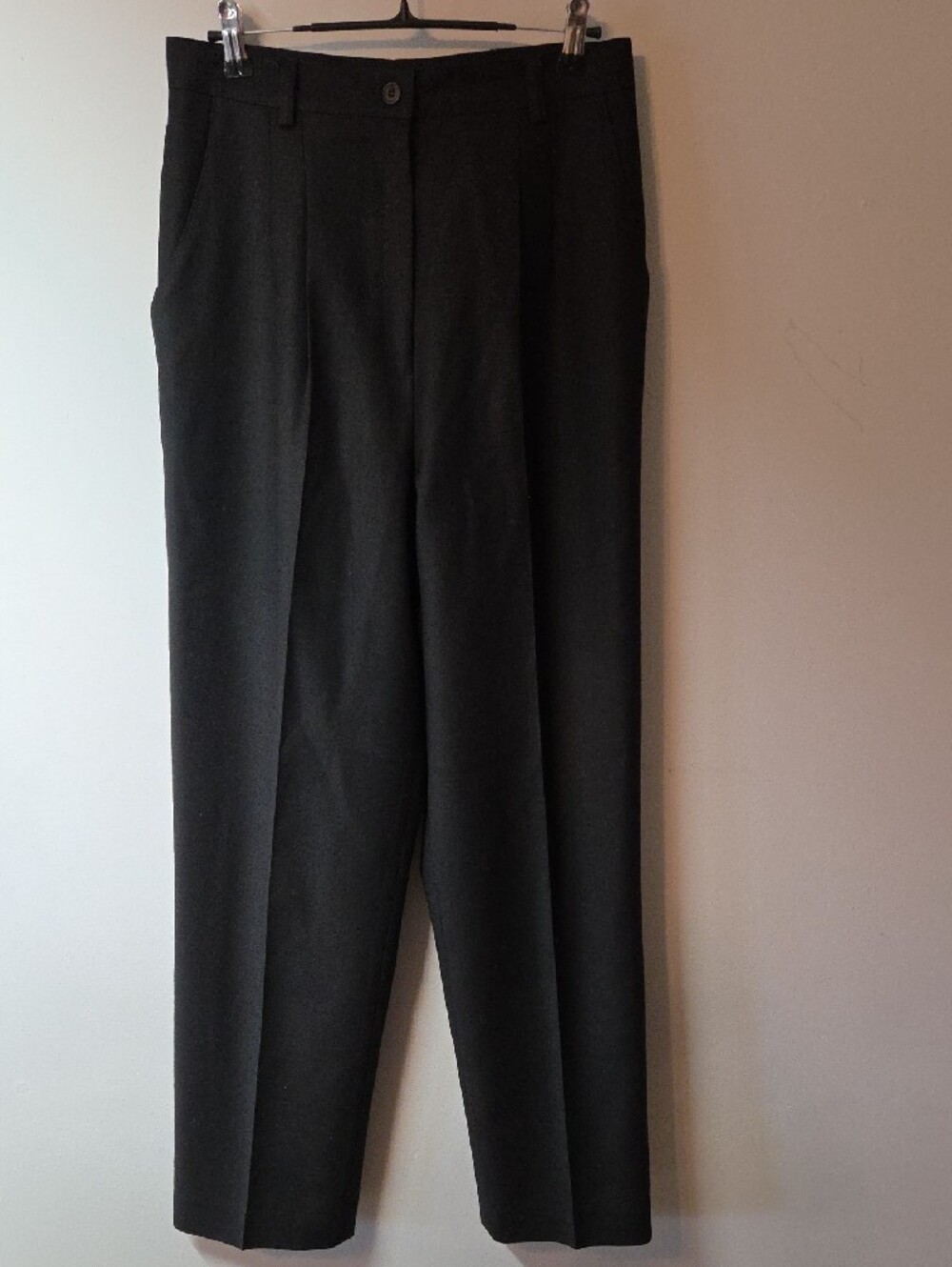 Vintage Pants Women Black Pure Virgin Wool Sz 10 Made in Canada Pockets Lined